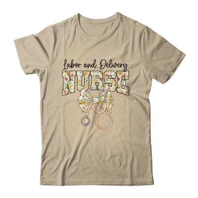 Labor And Delivery Nurse Stethoscope Coquette Bow Graduation Shirt & Tank Top | teecentury