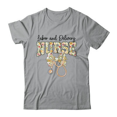 Labor And Delivery Nurse Stethoscope Coquette Bow Graduation Shirt & Tank Top | teecentury