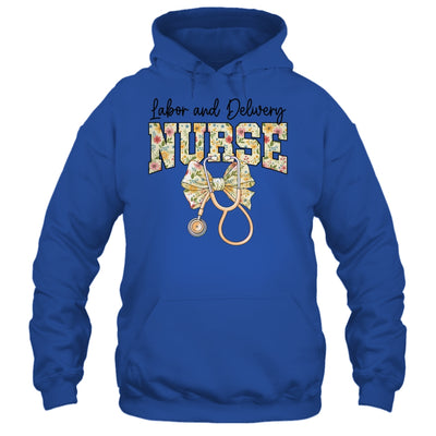 Labor And Delivery Nurse Stethoscope Coquette Bow Graduation Shirt & Tank Top | teecentury