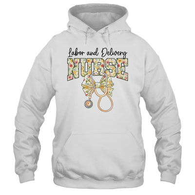 Labor And Delivery Nurse Stethoscope Coquette Bow Graduation Shirt & Tank Top | teecentury