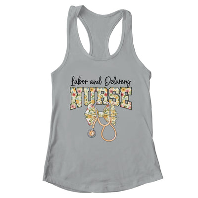 Labor And Delivery Nurse Stethoscope Coquette Bow Graduation Shirt & Tank Top | teecentury