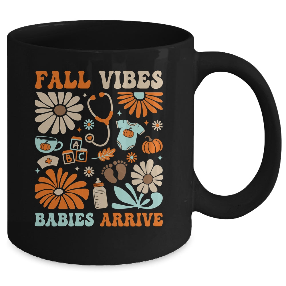 Labor & Delivery Nurse Boho Floral Autumn Stethoscope Fall Mug | teecentury