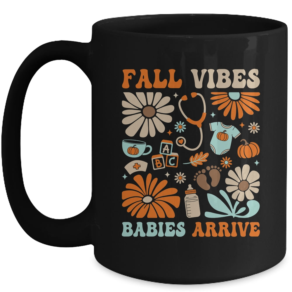 Labor & Delivery Nurse Boho Floral Autumn Stethoscope Fall Mug | teecentury