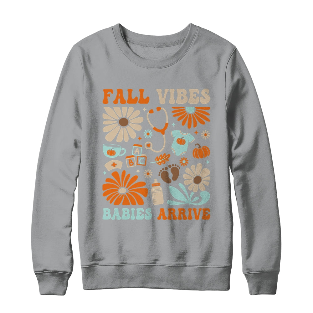 Labor & Delivery Nurse Boho Floral Autumn Stethoscope Fall Shirt & Sweatshirt | teecentury