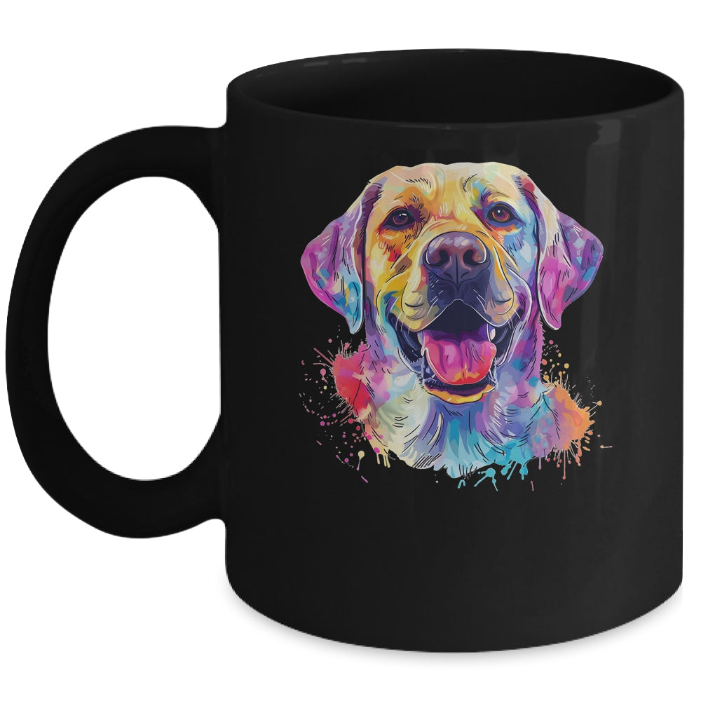 Labrador Mom Lover Puppy Dog Watercolor Tie Dye Painting Mug | teecentury