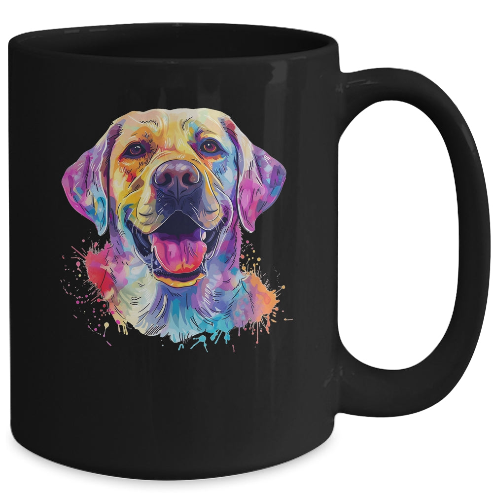 Labrador Mom Lover Puppy Dog Watercolor Tie Dye Painting Mug | teecentury
