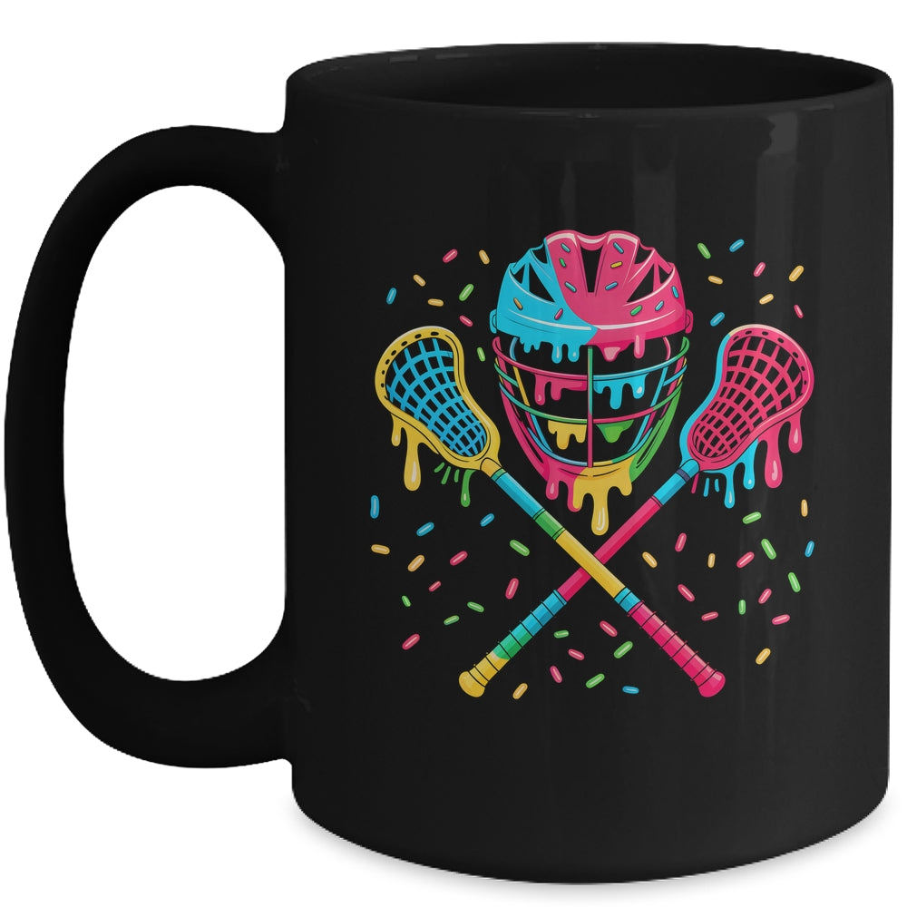 Lacrosse Drip Lax Sticks Helmet Melting Ice Cream Funny Mug | teecentury