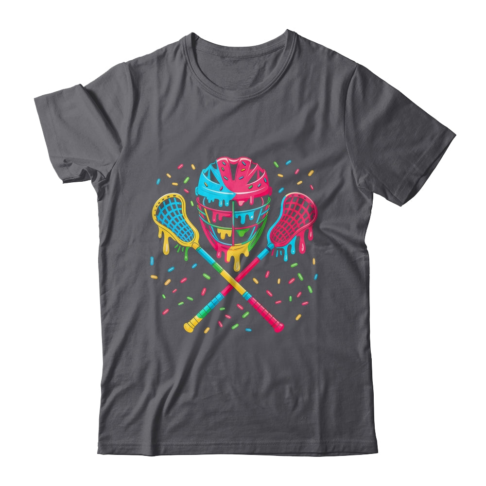 Lacrosse Drip Lax Sticks Helmet Melting Ice Cream Funny Shirt & Tank Top | teecentury