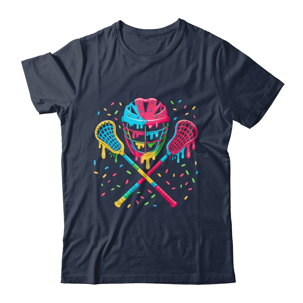 Lacrosse Drip Lax Sticks Helmet Melting Ice Cream Funny Shirt & Tank Top | teecentury