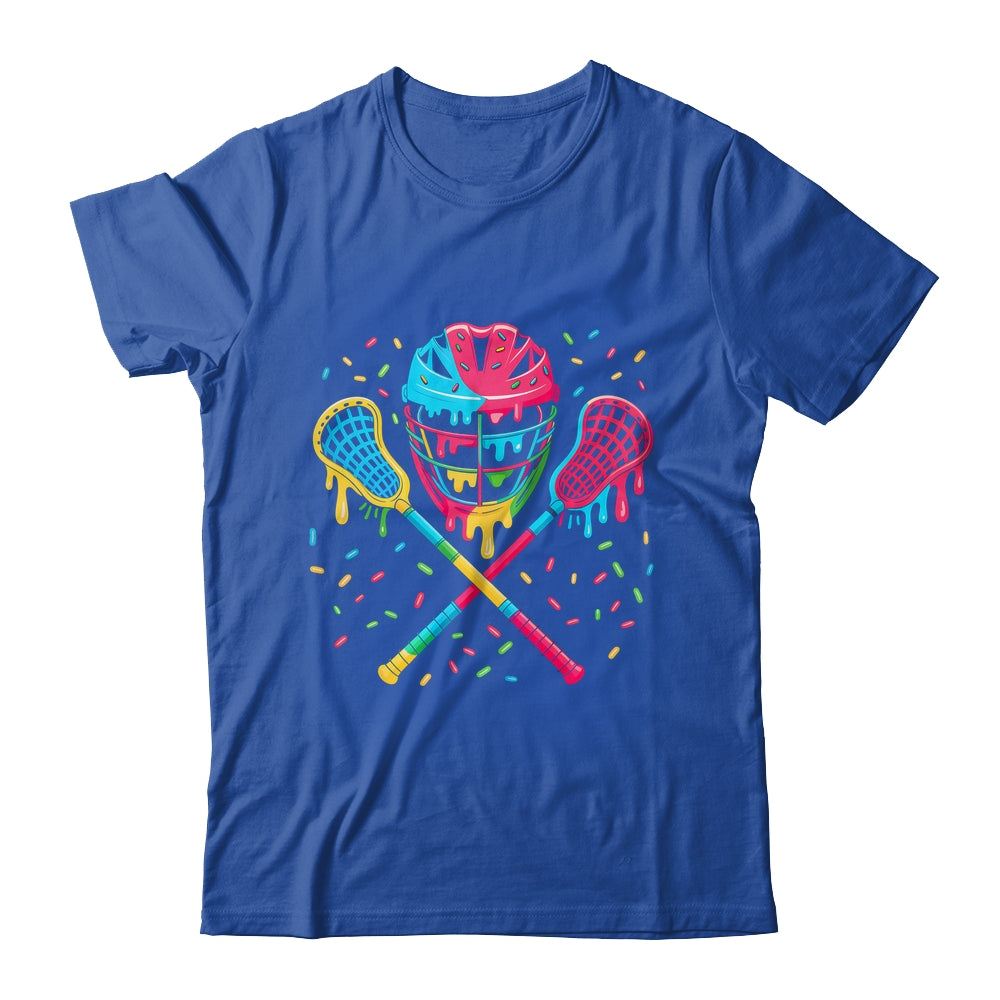 Lacrosse Drip Lax Sticks Helmet Melting Ice Cream Funny Shirt & Tank Top | teecentury