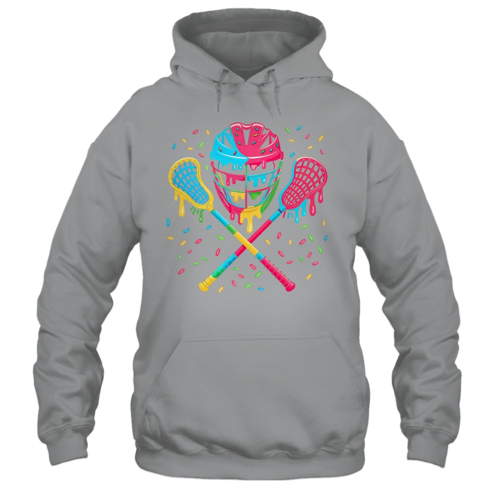 Lacrosse Drip Lax Sticks Helmet Melting Ice Cream Funny Shirt & Tank Top | teecentury