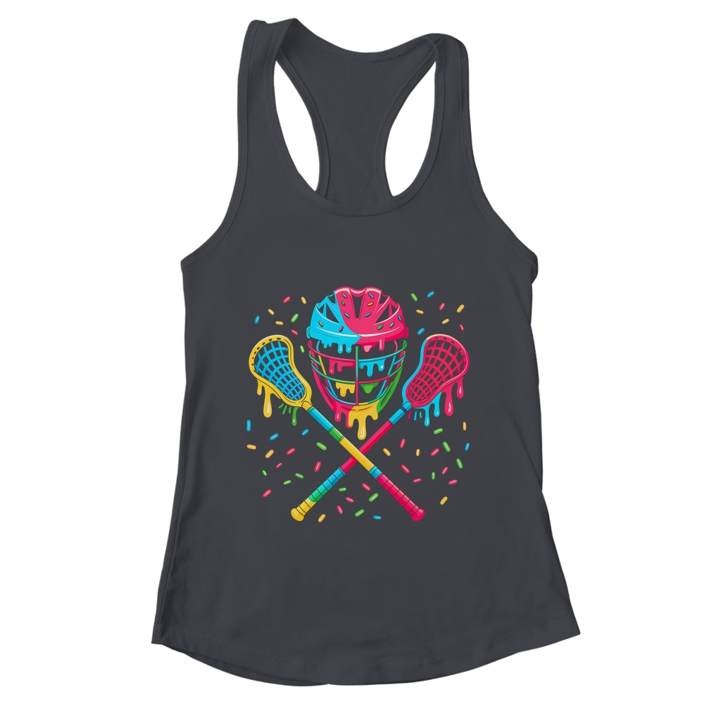 Lacrosse Drip Lax Sticks Helmet Melting Ice Cream Funny Shirt & Tank Top | teecentury