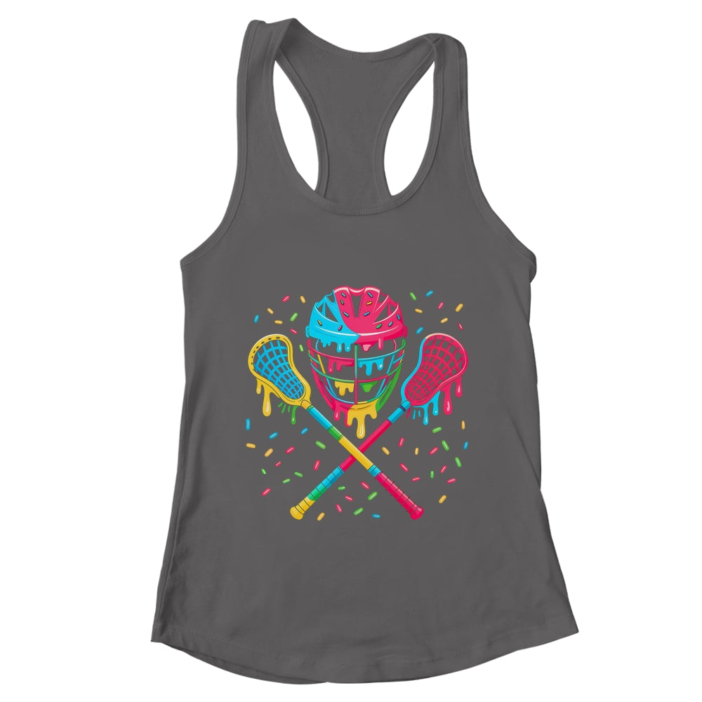 Lacrosse Drip Lax Sticks Helmet Melting Ice Cream Funny Shirt & Tank Top | teecentury