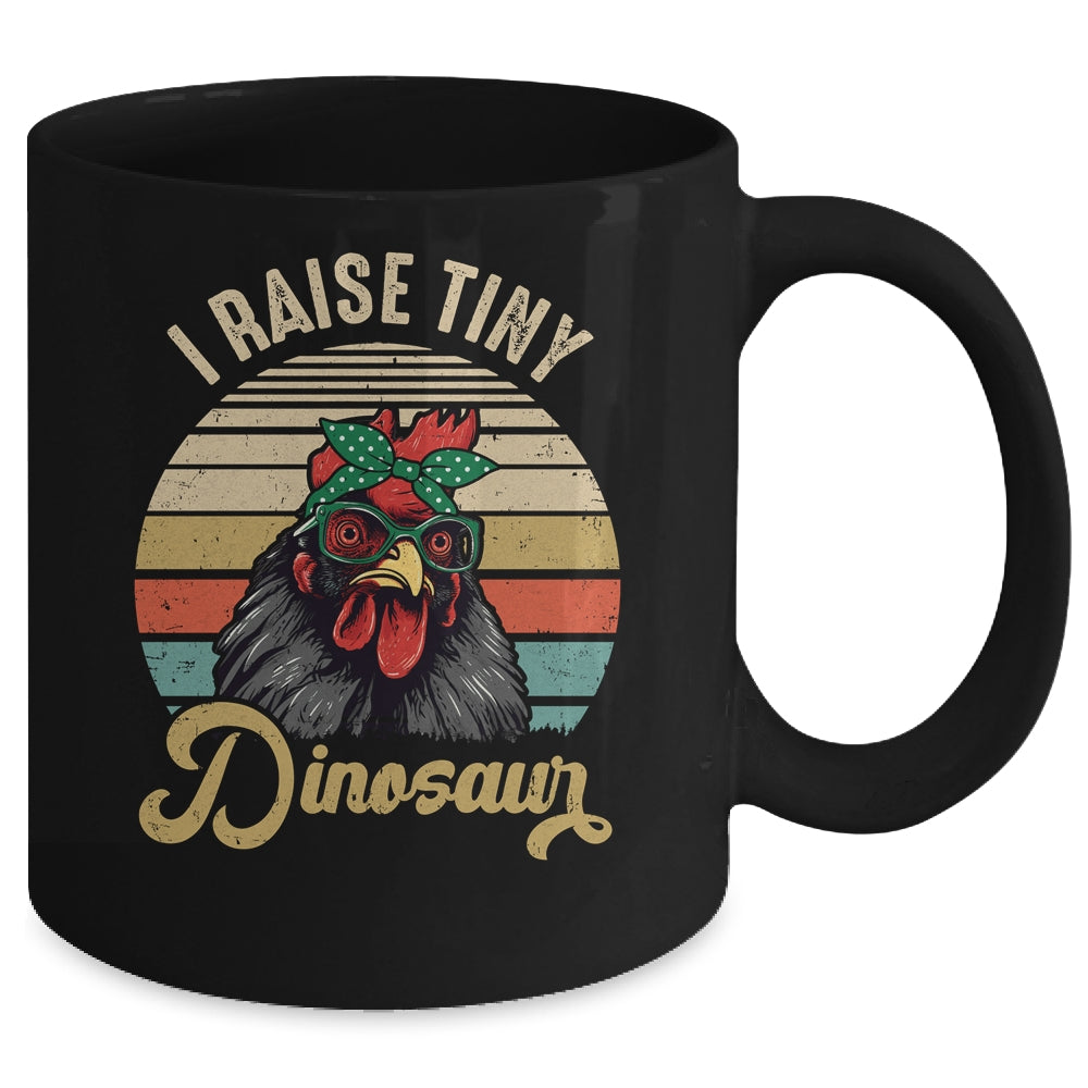 Lady Chicken Lover I Raise Tiny Dinosaurs Farmer Farm Mom Mug | teecentury