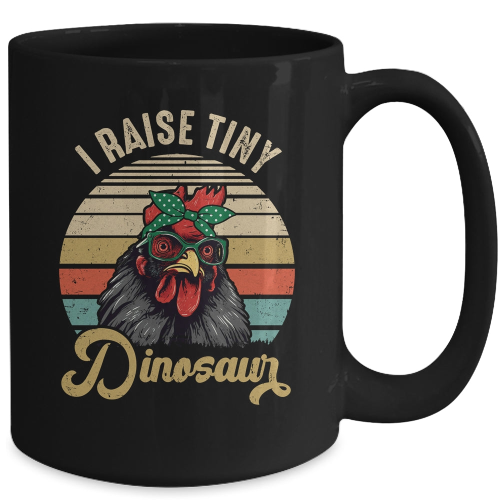 Lady Chicken Lover I Raise Tiny Dinosaurs Farmer Farm Mom Mug | teecentury