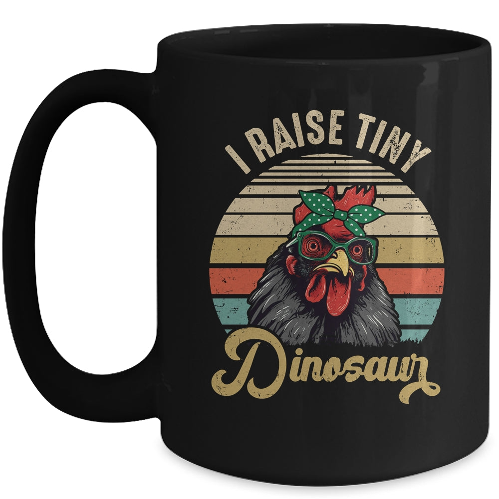 Lady Chicken Lover I Raise Tiny Dinosaurs Farmer Farm Mom Mug | teecentury