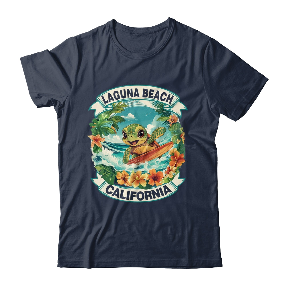 Laguna Beach California Cute Sea Turtle Surfing Summer Vacation Shirt & Tank Top | teecentury