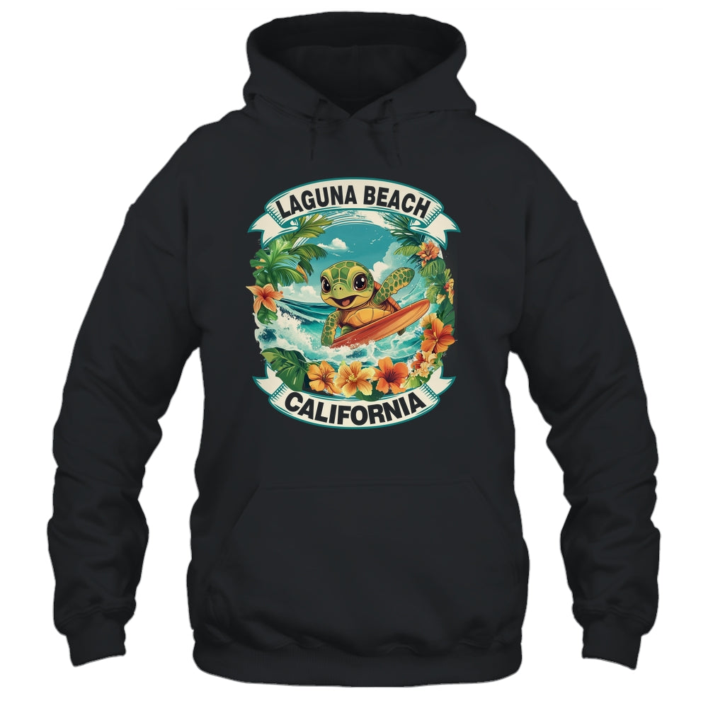 Laguna Beach California Cute Sea Turtle Surfing Summer Vacation Shirt & Tank Top | teecentury