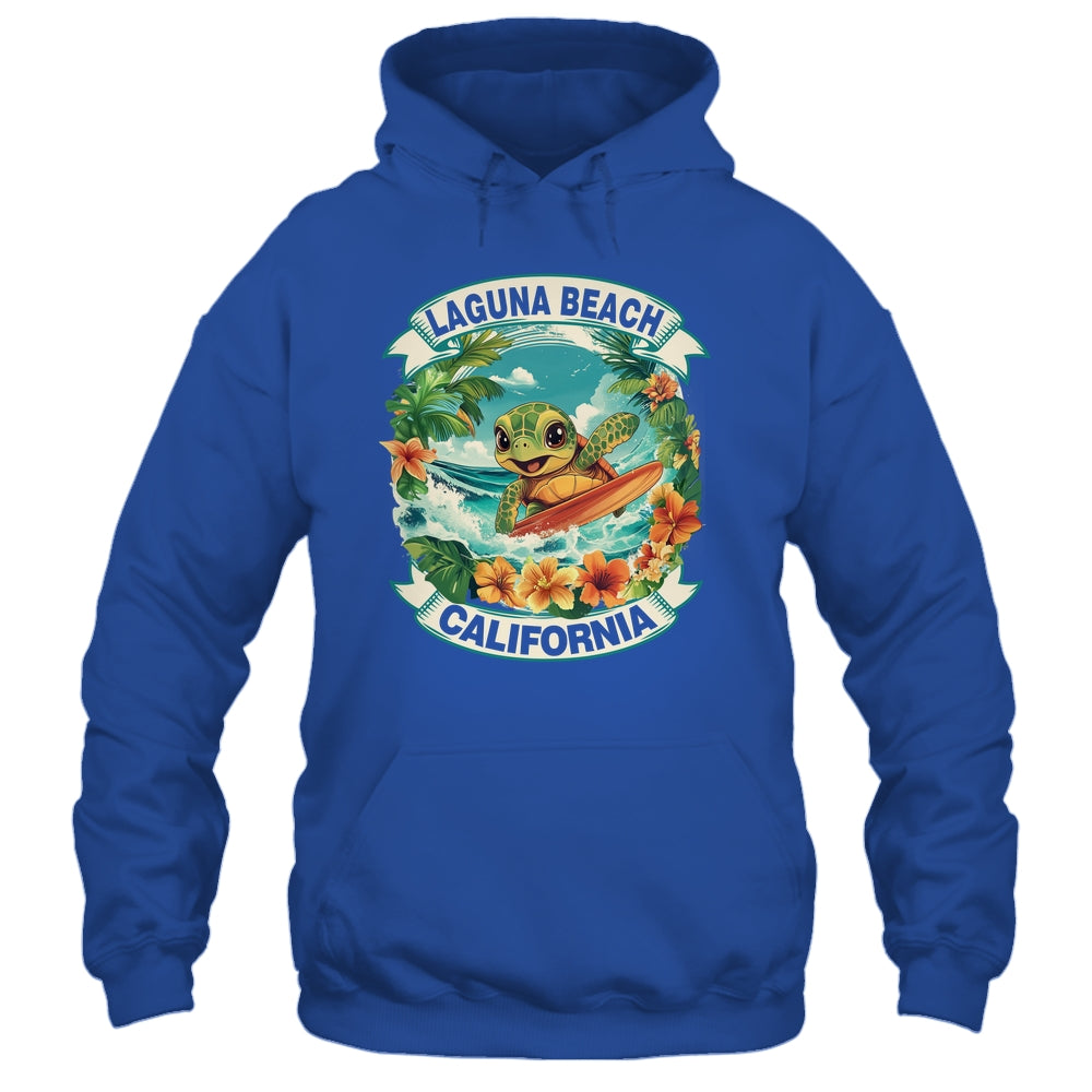 Laguna Beach California Cute Sea Turtle Surfing Summer Vacation Shirt & Tank Top | teecentury
