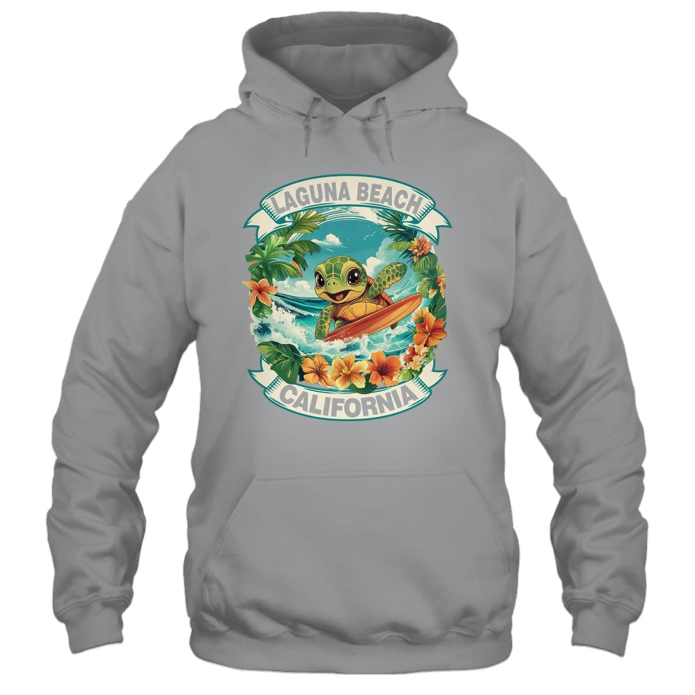 Laguna Beach California Cute Sea Turtle Surfing Summer Vacation Shirt & Tank Top | teecentury