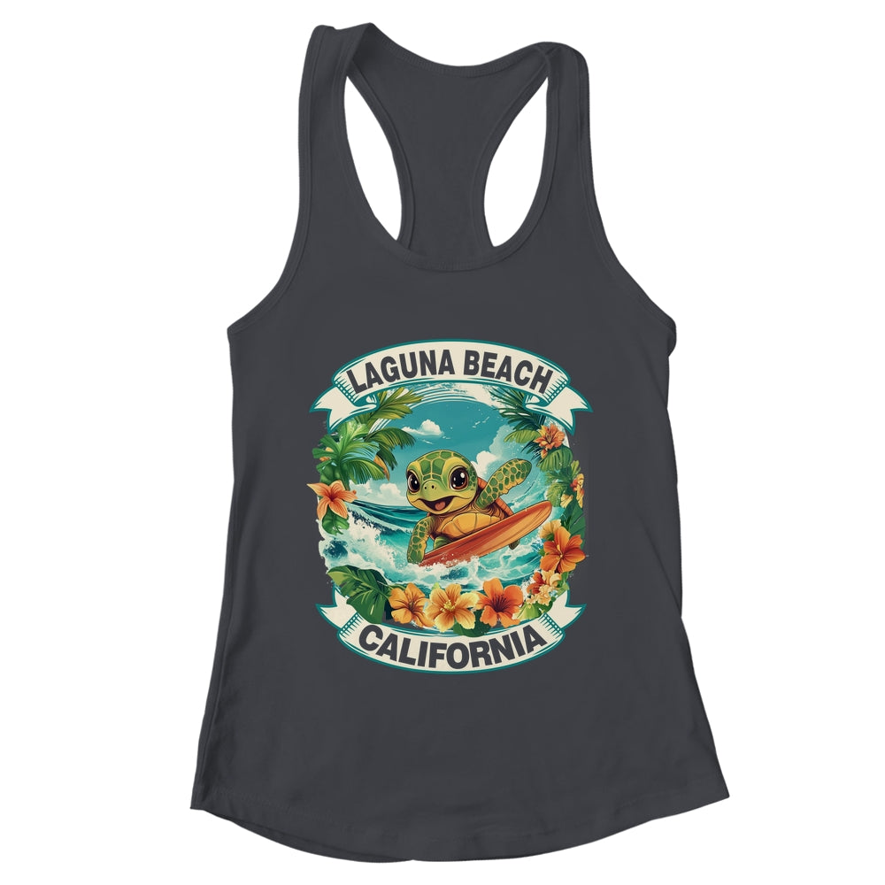 Laguna Beach California Cute Sea Turtle Surfing Summer Vacation Shirt & Tank Top | teecentury