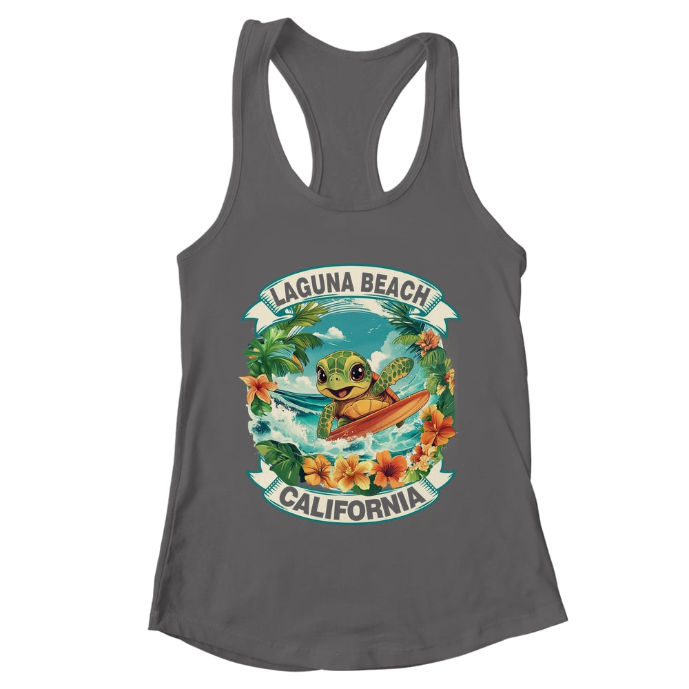 Laguna Beach California Cute Sea Turtle Surfing Summer Vacation Shirt & Tank Top | teecentury