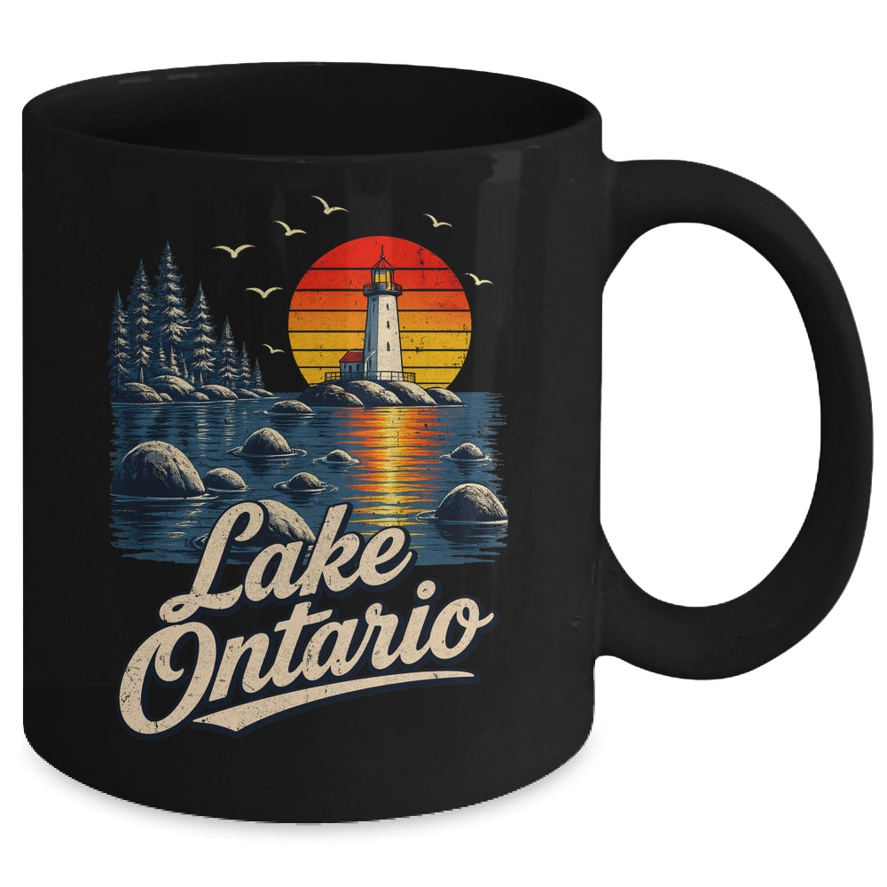 Lake Ontario Retro Sunset Vintage Lakes Travel Nature Lovers Mug | teecentury