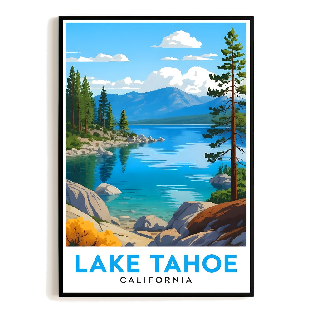 Lake Tahoe California Vintage Travel Poster Wall Decor Wall Art Posters Prints Paintings Pictures For Living Room Office Bedroom Decor Unframed | teecentury