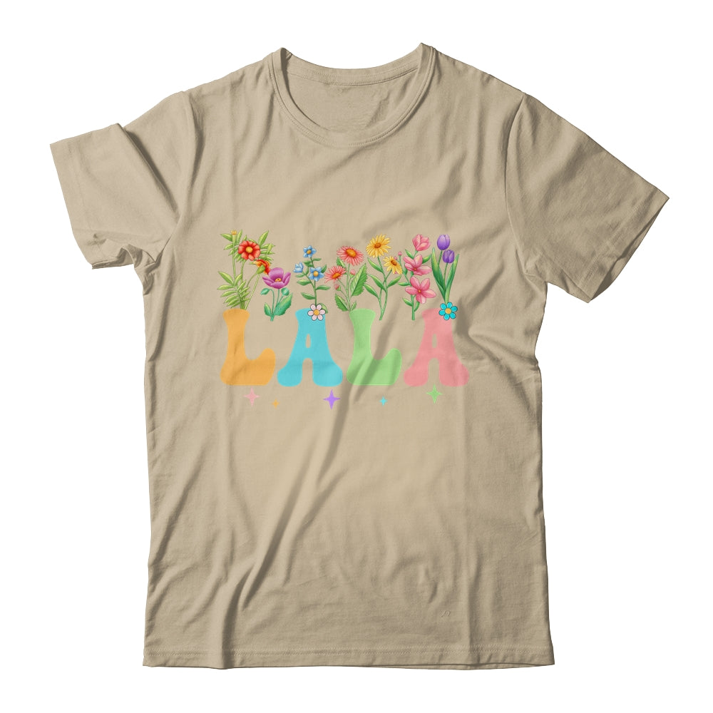 Lala Women Wildflower Floral Design Lala Mothers Day Shirt & Tank Top | teecentury
