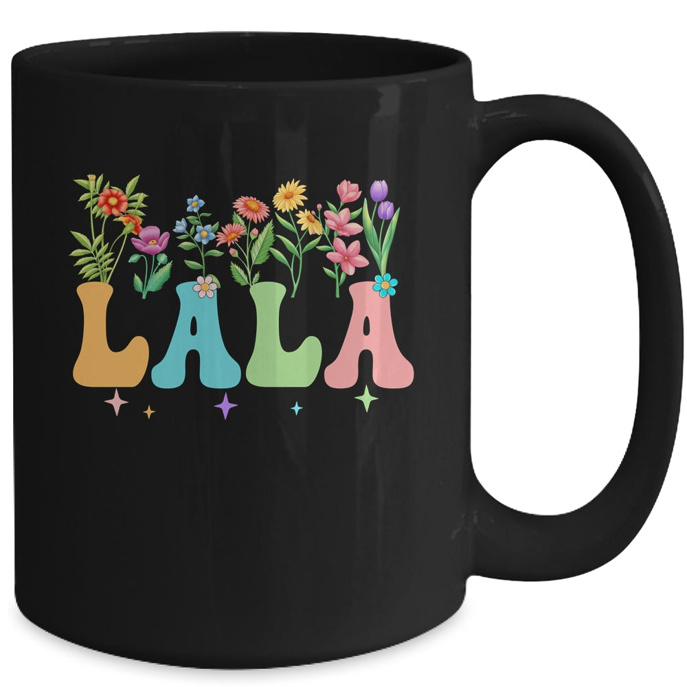Lala Women Wildflower Floral Design Lala Mothers Day Mug | teecentury