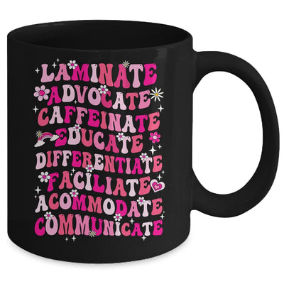 Laminate Advocate Caffeinate SPED Special Education Groovy Mug | teecentury