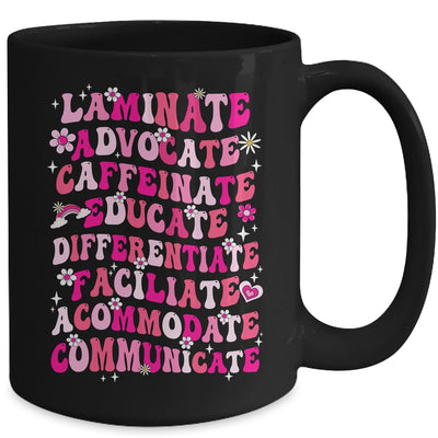 Laminate Advocate Caffeinate SPED Special Education Groovy Mug | teecentury