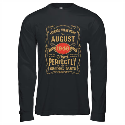 Legends Born In August 1948 75 Years Old 75th Birthday Shirt & Hoodie | teecentury