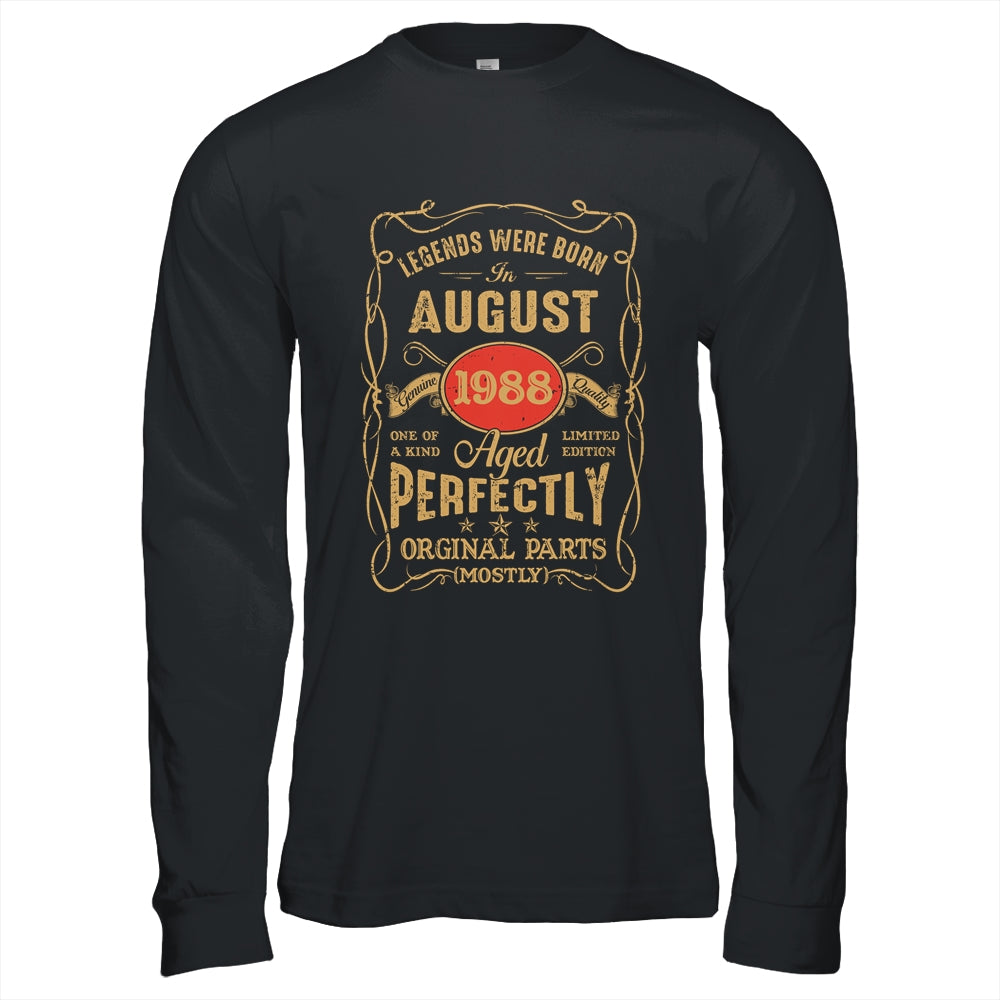 Legends Born In August 1988 35 Years Old 35th Birthday Shirt & Hoodie | teecentury