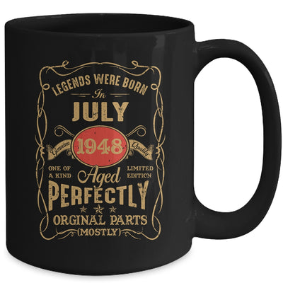 Legends Born In July 1948 75 Years Old 75th Birthday Mug | teecentury