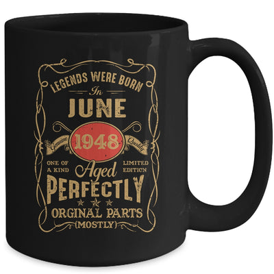 Legends Born In June 1948 75 Years Old 75th Birthday Mug | teecentury