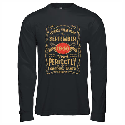 Legends Born In September 1948 75 Years Old 75th Birthday Shirt & Hoodie | teecentury