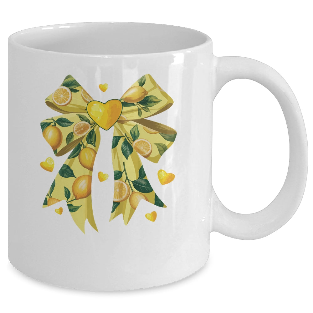 Lemon Fruit Coquette Bow For Women Girls Summer Vacation Mug | teecentury