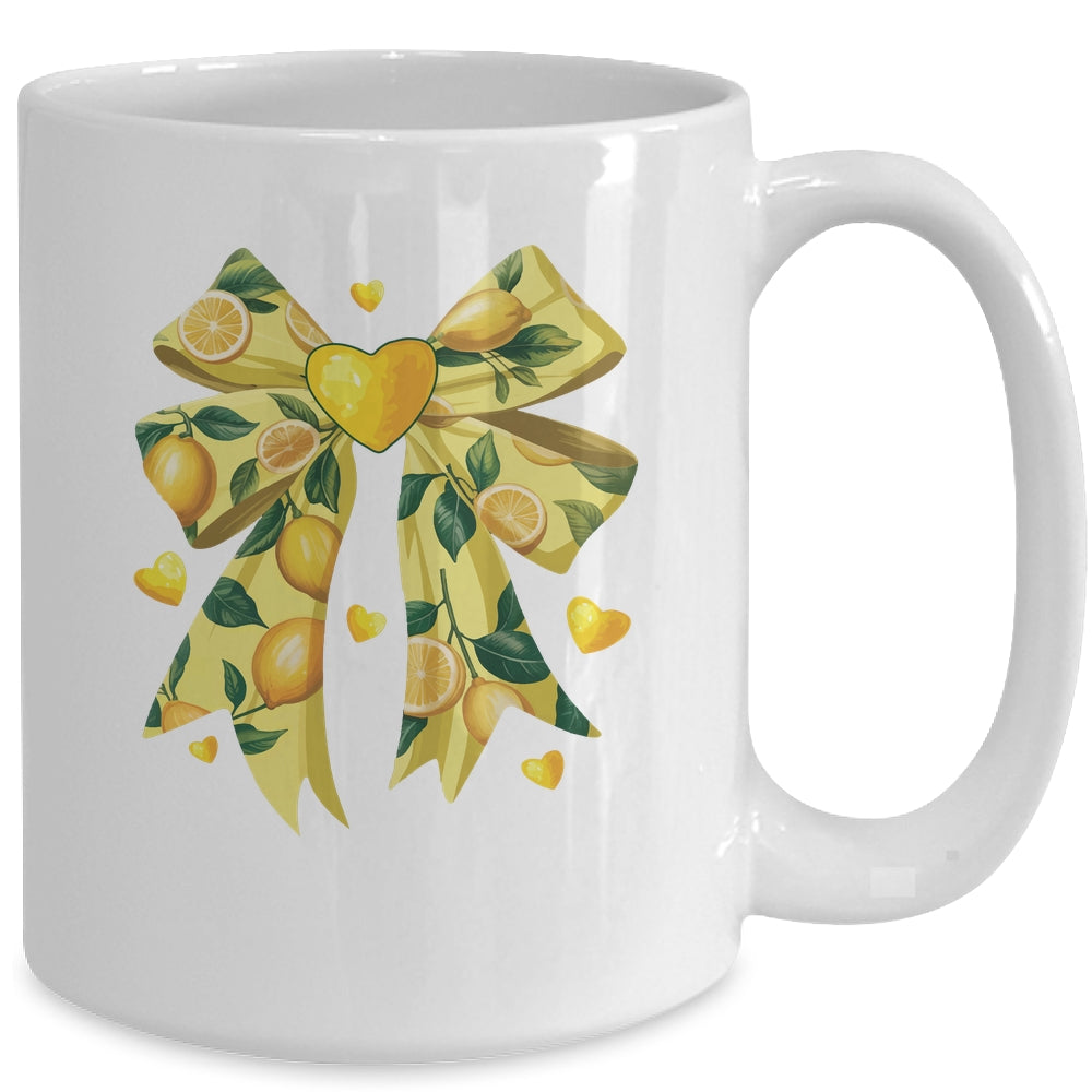 Lemon Fruit Coquette Bow For Women Girls Summer Vacation Mug | teecentury