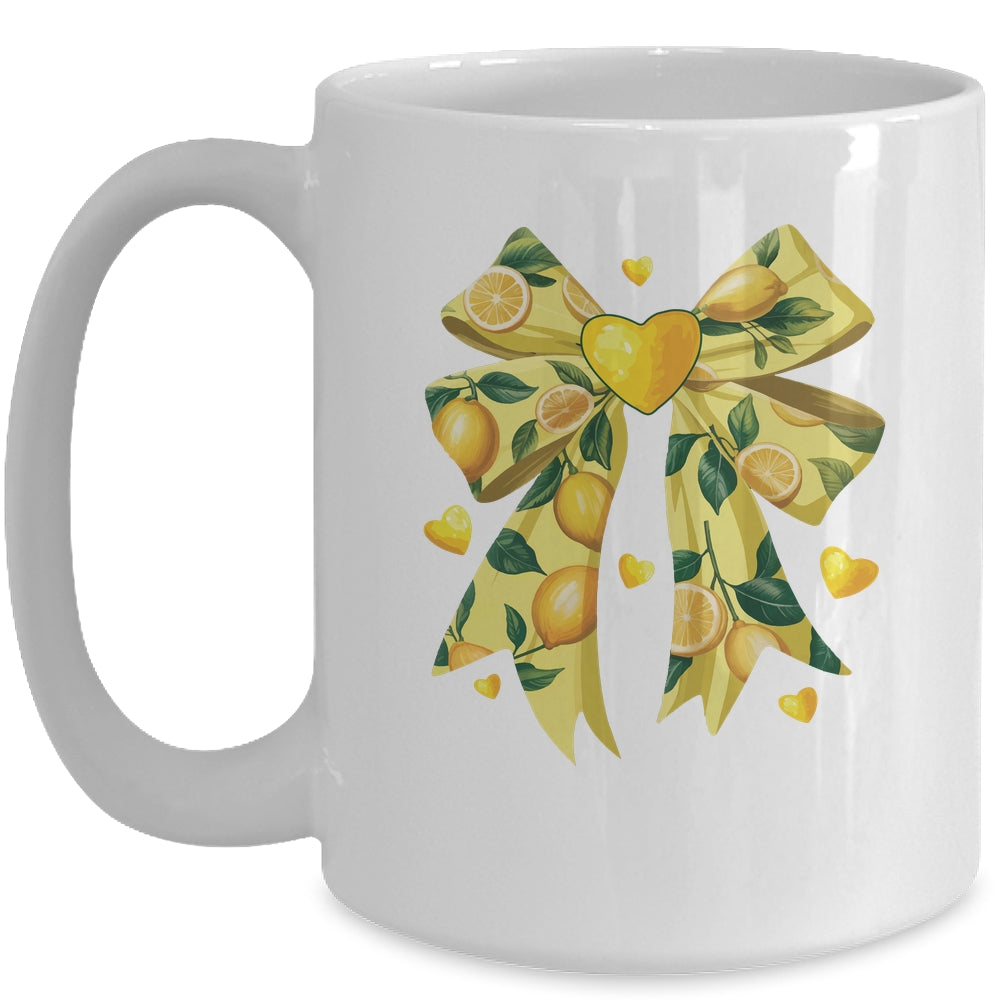 Lemon Fruit Coquette Bow For Women Girls Summer Vacation Mug | teecentury