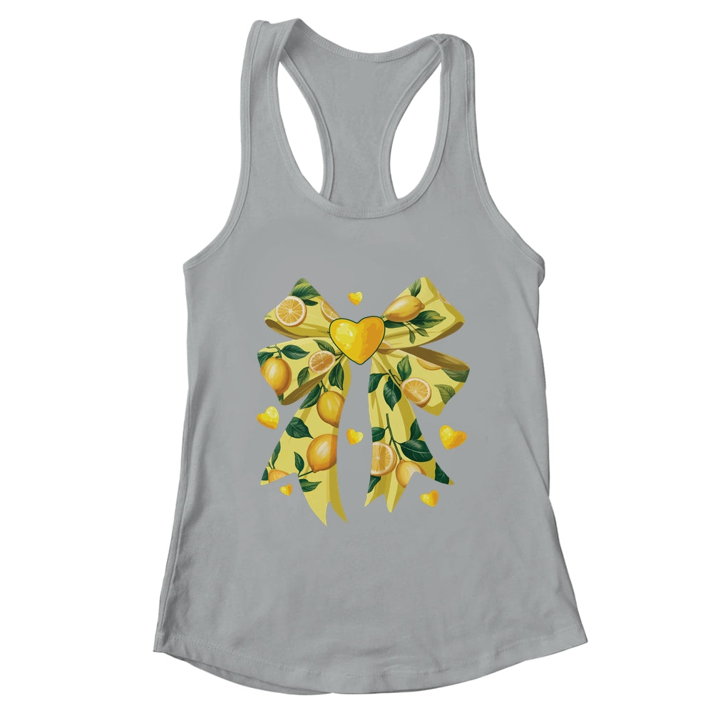 Lemon Fruit Coquette Bow For Women Girls Summer Vacation Shirt & Tank Top | teecentury