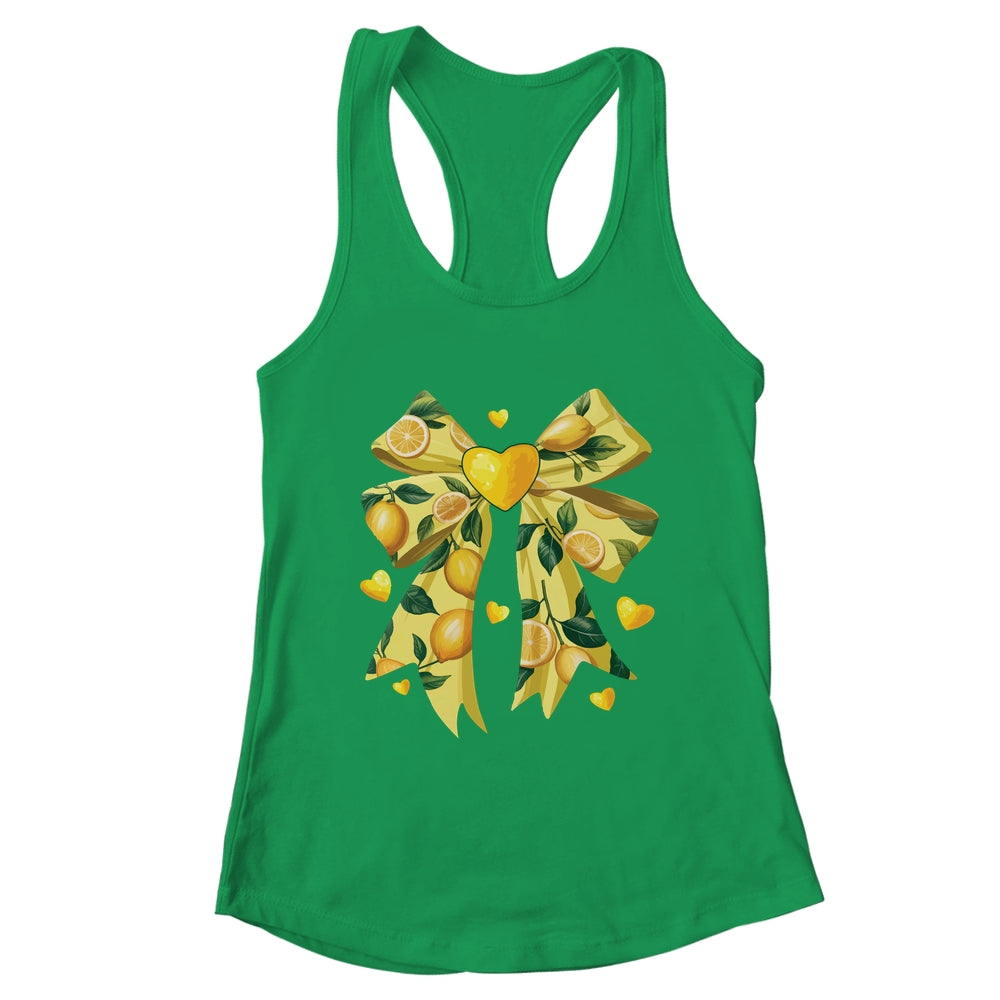 Lemon Fruit Coquette Bow For Women Girls Summer Vacation Shirt & Tank Top | teecentury