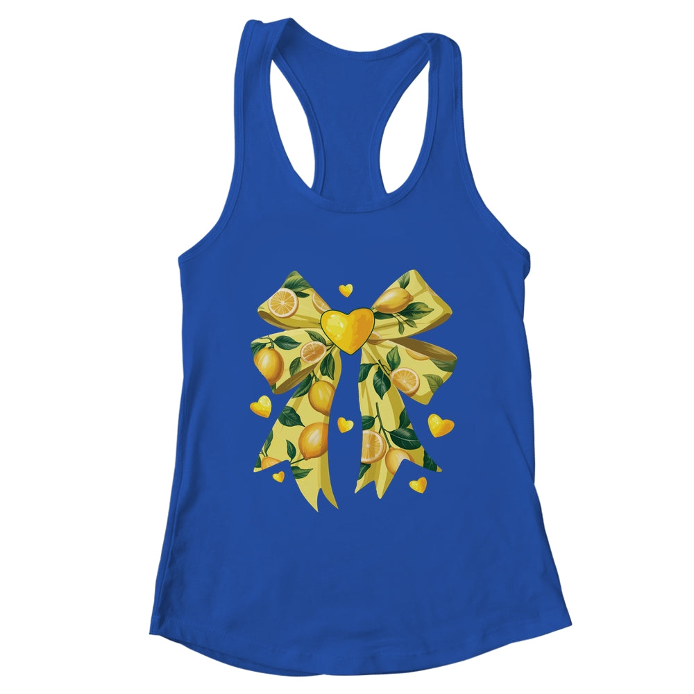Lemon Fruit Coquette Bow For Women Girls Summer Vacation Shirt & Tank Top | teecentury