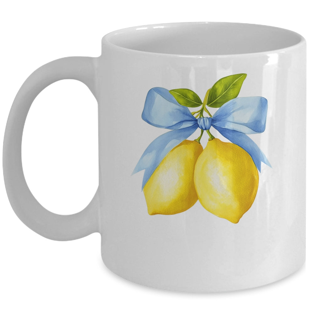 Lemon Graphic For Women Girls Fruit Coquette Bow Summer Mug | teecentury