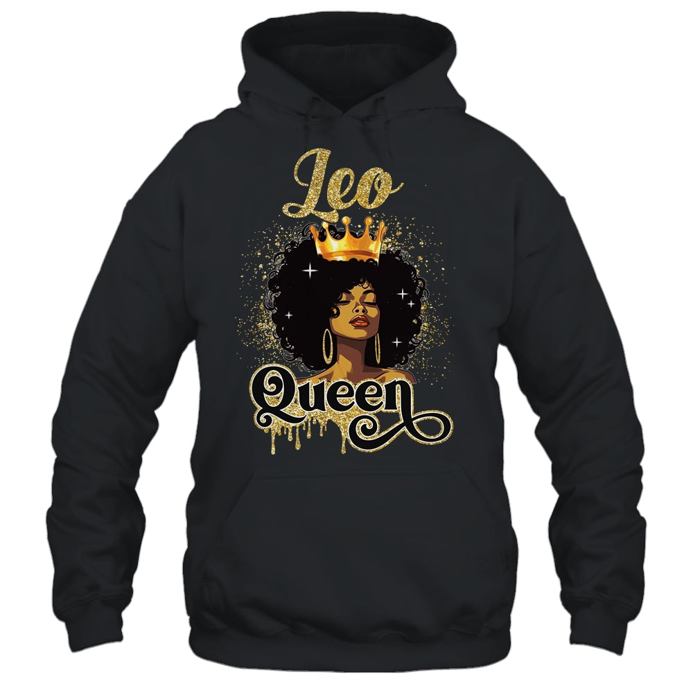 Leo Queen Birthday Afro Girls Black Zodiac Birthday Shirt & Tank Top | teecentury