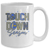 Leopard Blue Gold Checkered Football Touchdown Season Mug | teecentury