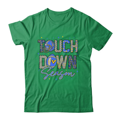 Leopard Blue Gold Checkered Football Touchdown Season Shirt & Hoodie | teecentury