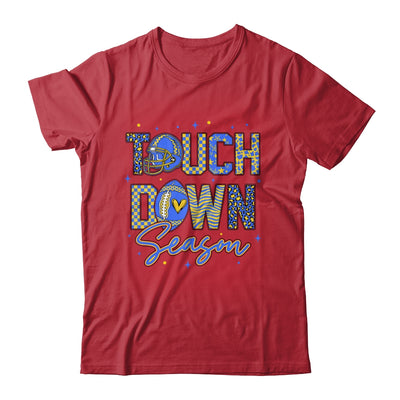Leopard Blue Gold Checkered Football Touchdown Season Shirt & Hoodie | teecentury