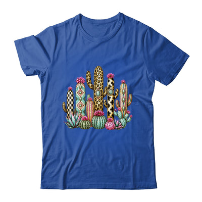 Leopard Checkerboard Western Cactus Boho Cowgirl Women Shirt & Tank Top | teecentury