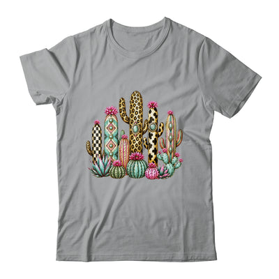 Leopard Checkerboard Western Cactus Boho Cowgirl Women Shirt & Tank Top | teecentury